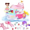 deAO Casa delle Bambole, Playset con Barca Giocattolo, Personaggi e Accessori, Giochi per Bambine e Bambini dai 3 Anni, Nave da Crociera fai-da-te (Regali per ragazze)
