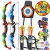 VATOS 2 Pack arco e freccia per bambini e bambine di 5 6 7 8 9 10 11 anni, tiro con l'arco illuminato con bersaglio a ventosa e bersaglio a 29 freccette, attività indoor all'aperto, compleanno di giocattoli