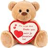 Brubaker Orsacchiotto Orso di Peluche con Scritta Du Bist Das Beste Was MIR Je ... su Un Cuore di Peluche - 35 cm di Altezza