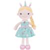 GAGAKU Morbida bambola di pezza 40 cm bambole angelo custode, regalo per battesimo per bambine, peluche portafortuna per bambini dai 3 ai 5 anni - ragazza unicorno