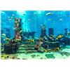 Fdit Acquario Sfondo Underwater Poster PVC Coral Fish Tank Wall Decorazioni Adesivo Modello di Città Sottomarino(61 * 41cm)