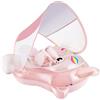 Mabecol Anello da Nuoto Neonato, Ciambella Gonfiabile 6-16Kgs SPF 50+ Anello da Nuoto Bambini con Tettuccio Parasole, Aiuta il bambino a imparare a calciare e nuotare con un Anello da Nuoto gonfiabile