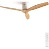 CREATE / WINDCALM DC/Ventilatore da soffitto con motore DC bianco, con pale in legno naturale/Silenzioso, timer