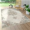 Paco Home Tappeto Cucina Da Esterno Salotto Moderno Balcone Terrazo Vintage Motivo Persiano Beige Crema, Dimensione:120x170 cm