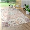 Paco Home Tappeto Per Esterno Terrazzo Balcone Cucina Motivo Persiano Vintage Moderno Rosa Crema Beige, Dimensione:80x150 cm