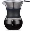 YunNasi Caffettiera Pour Over Coffee Maker Dripper Manuale per Fare il Caffè con Caraffa in Vetro e Filtro Permanente Riutilizzabile in Acciaio Inox Adatto per Polvere di Caffè Macinato,200ml