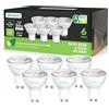 sailsco Classe A Lampadine GU10 LED Spot,1.9W (Equivalenti a 50W),345 Lumen,4000K Bianco Neutro,Risparmio Energetico LED GU10,Lunga Durata,Basso Consumo,36° Angolo del Fascio,Non Dimmerabile,6 Pezzi