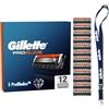 Gillette Lamette Gillette Mach 3, 18 Lamette da Barba di Ricambio per Rasoio Barba Manuale, da 3 Lame, Scorrimento Migliorato Grazie alla Striscia Lubrificante, Laccetto Collo Incluso