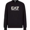 EA7 Emporio Armani Visibility Felpa in Cotone Nero, Nero , XL