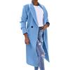 Sunnyuk Primaverile Cappotto Donna di Lana, Invernale Cammello Maniche Lunghe Cappotti con Bottoni, Confortevole Sfiancato Monopetto Tinta Unita con Risvolto Trench, Antivento Curvy in Misto Lana Cappotto