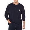 Carhartt, T-shirt Henley a manica lunga, Loose Fit, Uomo, Blu navy, L