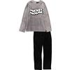 Disney Mickey Mouse - Pigiama a Maniche Lunghe in Pile Corallo, Grigio, M