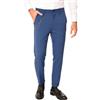 Ciabalù Pantaloni Uomo Eleganti Invernali Made in Italy Pantalaccio Modello Capri Tinta Unita con Catena e Risvoltino alla Caviglia vestibilità Comoda (IT, Numero, 48, Regular, Regular, Blu Cobalto)