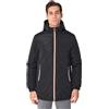 Ciabalù Parka Uomo Invernale Elegante Impermeabile con Zip Colorata 100 Grammi Imbottito Giubbotto Lungo Metà Coscia Vestibilità Slim Fit (IT, Testo, XXL, Regular, Regular, Nero)