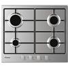 Candy Idea Piano Cottura a Gas 4 Fuochi, Acciaio Inossidabile, Griglie Smaltate Lavabili in Lavastoviglie, 59,5 x 51 x 1 cm, Color Inox - CDOY6GRX