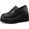 QUEEN HELENA Mocassini Alti con Zeppa Francesine Platform Donna X31-128 (Nero, Sistema Taglie Calzature EU, Adulto, Donna, Numero, Media, 40)
