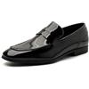 QUEEN HELENA Mocassini Eleganti Lucidi Scarpe Basse Leggere Uomo U1801 (Nero, Sistema Taglie Calzature EU, Adulto, Numero, Media, 40)