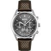 BOSS Orologio con Cronografo al Quarzo da uomo Collezione Champion con cinturino in acciaio inossidabile o Pelle Grigio (Grey)