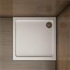 AICAit Piatto Doccia Quadtato In Marmo Minerale e Resina Mista Ultra Sottile Bianco Lucido Antiscivolo Antibatterico 90x90x3cm