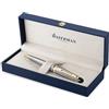 Waterman Expert penna a sfera | in acciaio inossidabile con finiture in oro 23 carati | punta media con cartuccia di inchiostro blu | confezione regalo