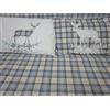 Pago Poco Copripiumino Matrimoniale In Flanella Con Stampa Digitale Fantasia CERVI RENNA SFONDO SCOZZESE 100%Flanella.. Sacco+2 Federe MADE IN ITALY !!!!! (Azzurro)