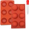 AYWFEY Stampi in Silicone per Dolci, 2 Pezzi Stampo Silicone a Semisfera Grande a 6 Cavità, Stampo Silicone Stampo Silicone Torta Silicone Sfera per Realizzare Cioccolata Calda al Cacao Caramelle Gelatina