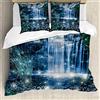 ABAKUHAUS Magia Set Copripiumino, Magia Fata Cascade, Arredamento del Letto, 3 Pezzi con 2 Federe Cuscini, 155 x 200 cm - 80 x 80 cm, Grigio Verde