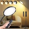 marctronic Lampada da Terra LED, 18W Dimmerabile Piantana Lampada da Terra con Telecomando & Controllo Touch, Timer 1H, Cura Degli Occhi Lampada da Lettura per Soggiorno Camera da Letto Ufficio