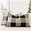 JOTOM Set di 2 Federe per Cuscini 30x50cm Copricuscini Di Natale Agriturismo Classico Plaid Decorativo Cuscini Divano Arredamento per la Casa per Divano Soggiorno Letto (Marrone)