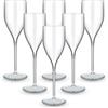 BRYNA BY AMZ BETTER BRYNA - Set 6 Pezzi Bicchieri Flute da 18 Cl in Policarbonato (Plastica Rigida), 100% Design Italiano, Bicchieri Infrangibili, Calici Vino Riutilizzabili e Lavabili in Lavastoviglie, Trasparente