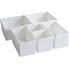 TYEERS Organizer per Cassetti, Tessuto Durevole, Lavabile, con Pannelli di Supporto, Scatole Portaoggetti Piccole per Bagno, Armadio, Comò, 6 Pezzi, Bianco
