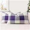 JOTOM Set di 2 Federe per Cuscini 30x50cm Copricuscini Di Natale Agriturismo Classico Plaid Decorativo Cuscini Divano Arredamento per la Casa per Divano Soggiorno Letto (Viola)