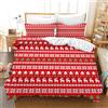 Leleyouzer Set di biancheria da letto Natalizia 135 x 200 cm,Biancheria Natalizio,Set regalo di Natale per Bambini,Copripiumino Natalizio con due Federe 50 x 75 cm(MC4)