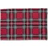 1KDreams Set 4 Tovagliette Americana Natale. Design Raffinato e Moderno. Tartan Scozzese in Lurex effetto glitter oro. (Rosso Tartan Scozzese, Set 4-30x45 cm)