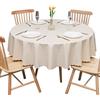 GOEXCPL Tovaglia rotonda in PVC, Addensata Impermeabile e antimacchia, Resistente ai graffi, Beige Diametro 160 cm
