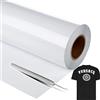 NCRGB Vinile Termoadesivo per Tessut,Pellicola per Plotter in Vinile a Trasferimento Termico,Facile da Tagliare e Sarchiare,Vinile Adesivo per T-Shirt (Bianco, 30.5×305 cm)