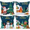MIFKLMV Copricuscino Set di 4 copricuscini natalizi Albero di Natale Cuscini decorativi Divano Soggiorno Camera da letto Divano 45x45 cm