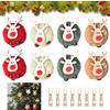 Zkaoai 8 Pezzi Pendenti in Legno Addobbi Natalizi, Ciondolo in Feltro di Alce, ornamenti Ciondolo per Albero di Natale in feltro, Bambola Carina con Ciondolo in Peluche, Decorazioni per Casa
