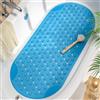 HITSLAM Tappetino Vasca Antiscivolo, Ovale Blu, Grande 88x40 CM | Aderenza Sicura Per Il Bagno, Materiale Senza BPA, Resistente Alla Muffa, Comodamente Lavabile In Lavatrice