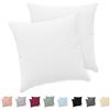 Twinzen® Federe Cuscino Letto (Set di 2) - Bianco - Per i Cuscini 50x50 cm - 100% Jersey di Cotone - Copricuscino Letto - Federe Cuscino Letto con Cerniera - Fodera Protezione per Cuscino