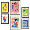 Nacnic set di 6 poster di Joan Mirò e Matisse. Collezione di fogli da esposizione per la decorazione d'interni. Formati A3 e A4. Senza cornice.