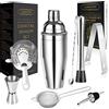 LIVEHITOP Kit Cocktail, Kit Barista in Acciaio Inox Kit Professionale Cocktail Shaker Set con 750ML Boston Shaker per la Casa, Bar, Festa