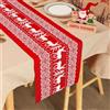 MorLuks Runner Natalizio da Tavolo Rosso Con Renna e Albero di Natale - Decorazione per Cucina, Interni ed Esterni, Soggiorno - 28*270CM