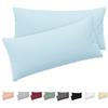 Twinzen® Federe Cuscino Letto (Set di 2) - Blu - Per i Cuscini 40x80 cm - 100% Jersey di Cotone - Copricuscino Letto - Federe Cuscino Letto con Cerniera - Fodera Protezione per Cuscino