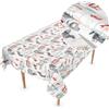 ANRO Tovaglia cerata, lavabile, al metro, rettangolare, ovale, per il compleanno dei bambini, grigio, 160 x 140 cm