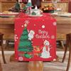 meioro Runner da Tavolo di Natale per la Decorazione della Casa, Fiocco di Neve Babbo Natale Poliestere, Rosso Xams copertura del Tavolo, Stagionale Decorazione della(Neve Bianca, 30x120 cm)
