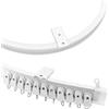 QWORK® - Binario tenda 3 m, in plastica PVC flessibile di fissaggio, binario a soffitto, binario di tendaggio, accessori per guide scorrevoli