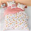 Simple&Opulence Set copripiumino per bambini - Set biancheria da letto per bambini in stile cerniera in cotone organico al 100% per ragazzi e ragazze（Frutta, 200x200cm）