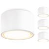GeyouLux 4 Pezzi Faretti LED Soffitto 6W 680LM Faretti da Soffitto 3000K Bianco Caldo Faretto LED Interno Ø95x55mm Plafoniera led Soffitto in Alluminio per salone corridoio cucina salotto, Bianco