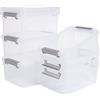 Citylife Set di 6 scatole con coperchio, 3 l, piccole scatole di plastica, piccole dimensioni (PP), trasparenti, impilabili (set da 3 l/6)